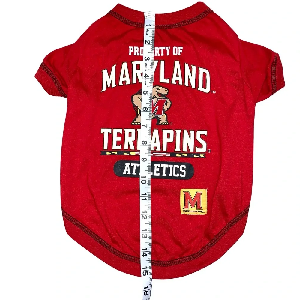 Pets First Maryland Terrapins NCAA Dog Shirt Medium Football Basketball Pet